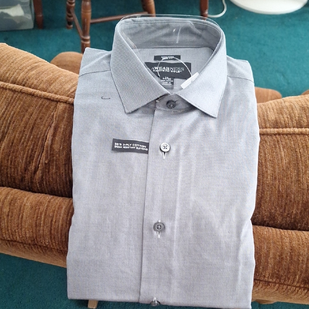Kenneth Cole Men's Gray Dress Shirt